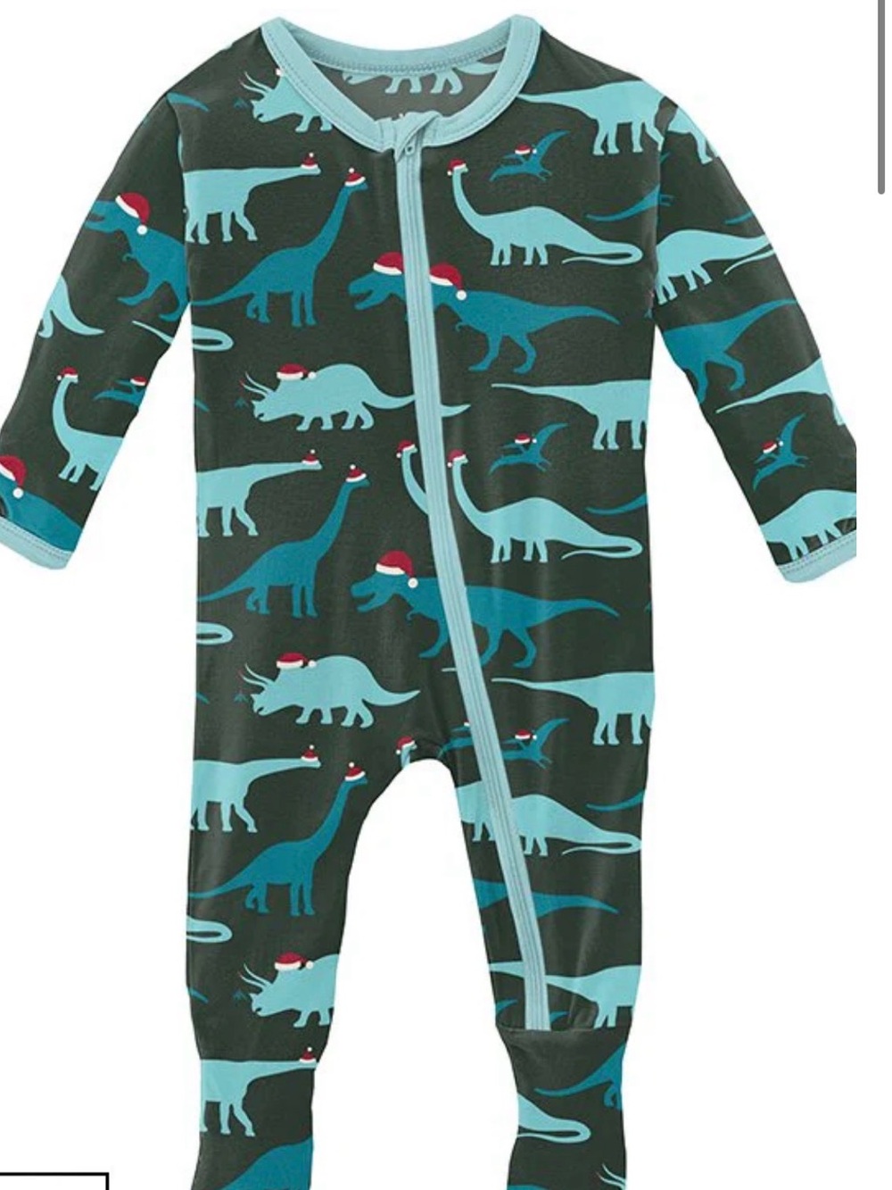 Kickee Pants Dark Green & Teal Dinosaur One-Piece